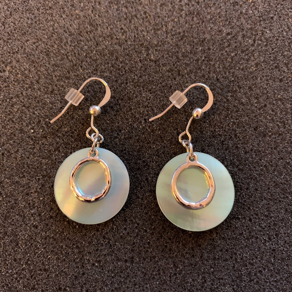 Lia Sophia Earrings Silver Teal - Picture 1 of 3